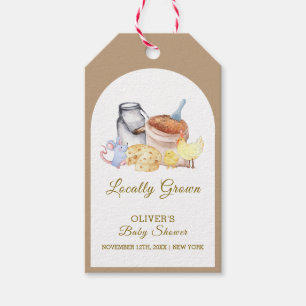 Cute Locally Grown Farm Chicken Mouse Baby Shower Gift Tags