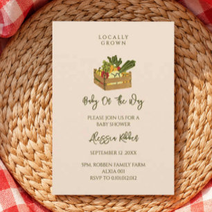 Cute Locally Grown Farmer's Veggies Baby Shower