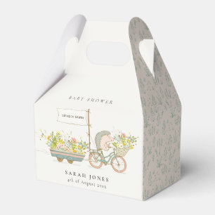 Cute Locally Grown Hedgehog Flora Bike Baby Shower Favour Box