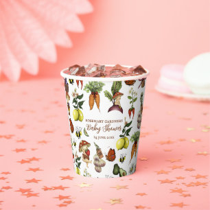 Cute Locally Grown Little Sprout Baby Shower Paper Cups