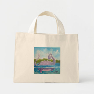 Cute loch ness monster picture mini tote bag