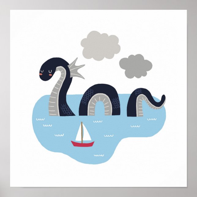 Cute Loch Ness Monster Poster (Front)