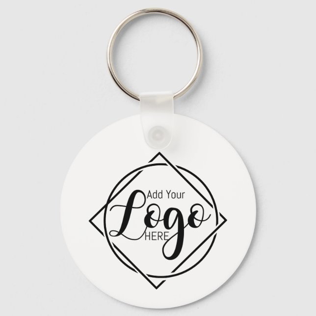 Cute Logo Custom Business Keyring | Personalised  (Front)