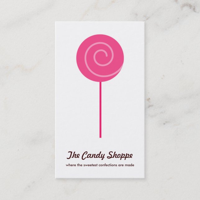 Cute Lollipop Candy Shoppe Business Cards (Front)