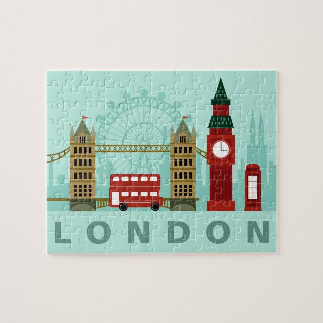 Cute London Illustration puzzle (Horizontal)