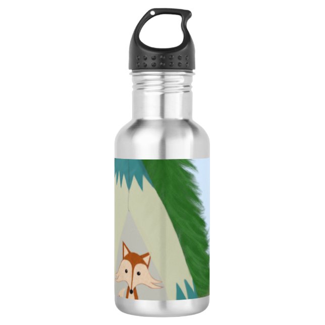 Cute Lone Fox 710 Ml Water Bottle (Front)
