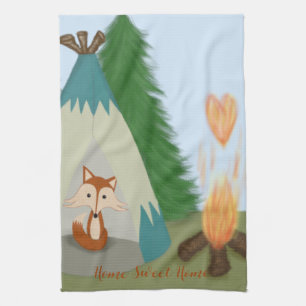 Cute Lone Fox Tea Towel