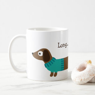 Cute Long Dachshund Illustration Coffee Mug