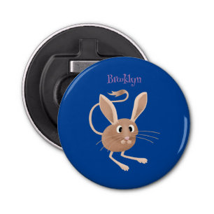 Cute long eared jerboa cartoon illustration bottle opener