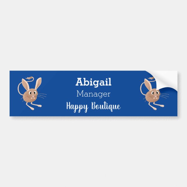 Cute long eared jerboa cartoon illustration bumper sticker (Front)