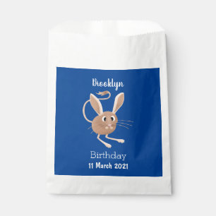 Cute long eared jerboa cartoon illustration favour bags