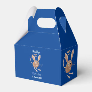 Cute long eared jerboa cartoon illustration favour box