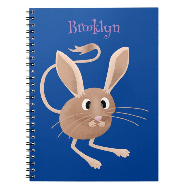 Cute long eared jerboa cartoon illustration notebook (Front)
