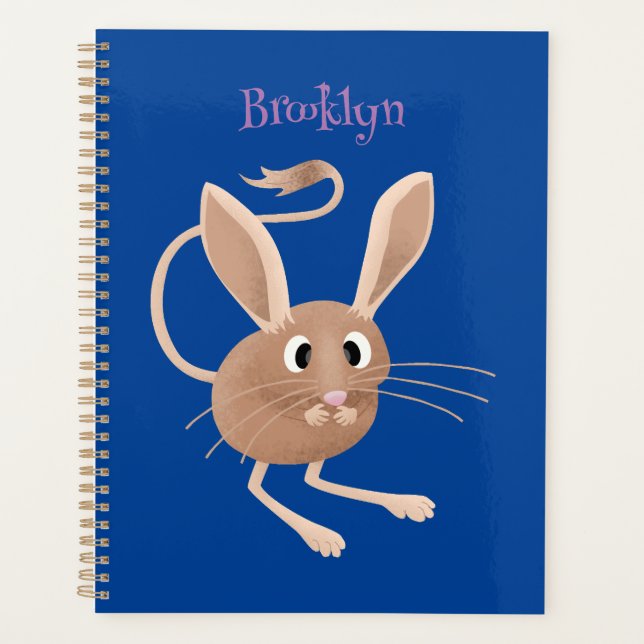 Cute long eared jerboa cartoon illustration planner (Front)