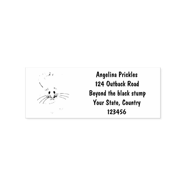 Cute long eared jerboa cartoon illustration rubber stamp (Imprint)