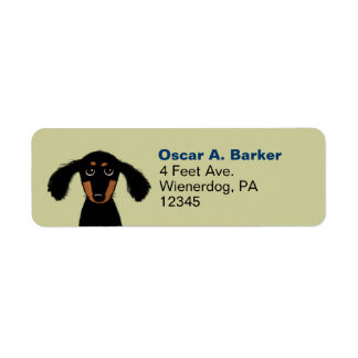 Cute Long Haired Dachshund Dog Return Address