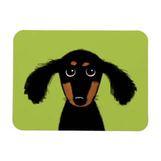 Cute Long Haired Dachshund Puppy Magnet