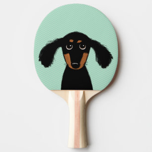 Cute Long Haired Dachshund Puppy Ping Pong Paddle