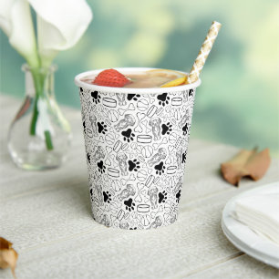 Cute Long Haired Dachshund Sausage Dog Paper Cups