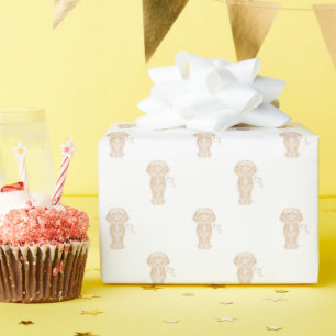 Cute Long Haired Dachshund Sausage Dog Wrapping Paper