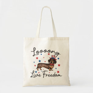 Cute Long Live Freedom Doxie Tote Bag