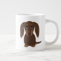 Cute Longhaired Chocolate Brown Dachshund Dog