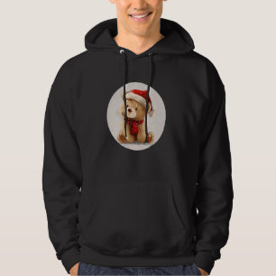 Cute looking Bear in Festive Season for Teddy Love Hoodie