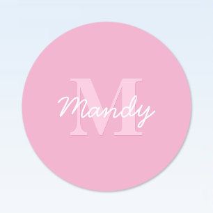 Cute Looking Cursive Name & Monogram   Pink