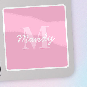 Cute Looking Cursive Name & Monogram   Pink