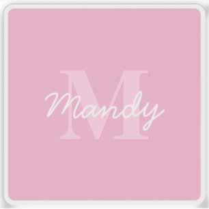 Cute Looking Cursive Name & Monogram   Pink