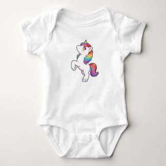 Cute Looking Up Rainbow Unicorn Kawaii Unisex T-Sh Baby Bodysuit