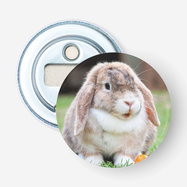 Cute lop-eared rabbit  bottle opener (Front)