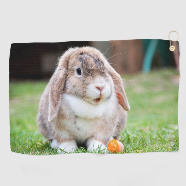 Cute lop-eared rabbit  golf towel (Horizontal)