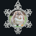 Cute lop-eared rabbit   snowflake pewter christmas ornament<br><div class="desc">Cute  lop-eared rabbit. In the store,  use photos from the network that have been marked as Public Domain or CC0 and can be used for free.</div>
