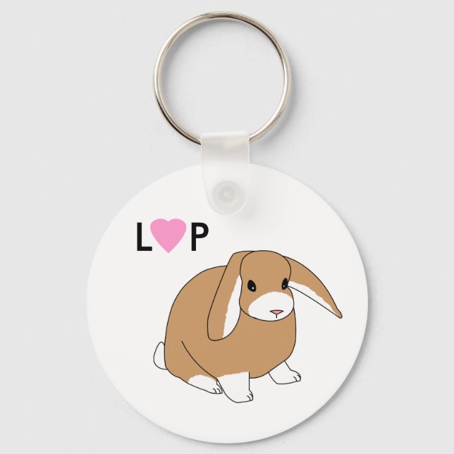 Cute Lop Rabbit Keychain (Front)