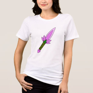 Cute Lotus Flower Fantasy Dagger Magical Sticker Tri-Blend Shirt
