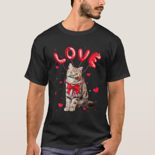 Cute Love American Shorthair Cat Valentine Pet Cat T-Shirt