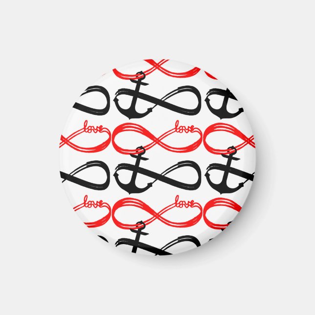 Cute Love and Anchor Infinity Symbols Magnet (Front)