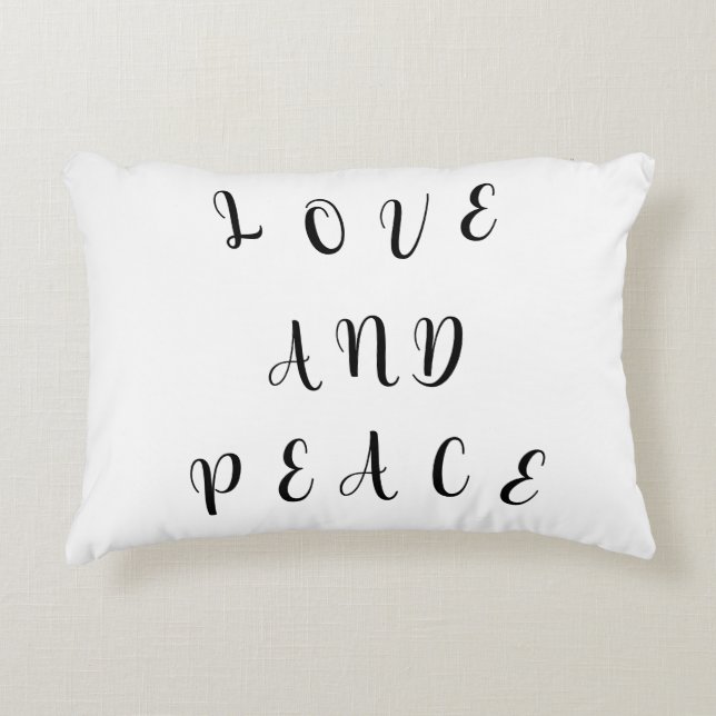 Cute Love And Peace Decorative Cushion (Front)