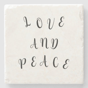 Cute Love And Peace Stone Coaster