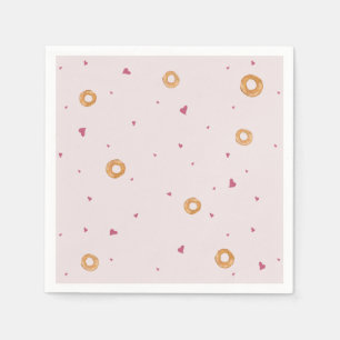Cute LOVE & BAGELS Cotton Candy Pink Napkin