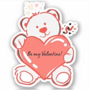 Cute Love "Be My Valentine" scrapbook Sticker