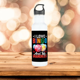 cute love Bingo Grandkids word art  710 Ml Water Bottle