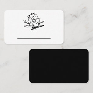 Cute Love Birds Black White Lovebirds Wedding Place Card