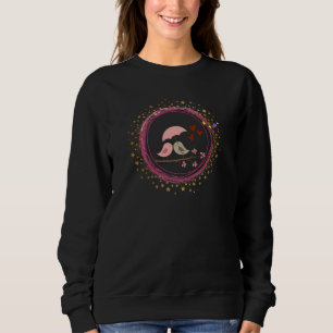 Cute Love Birds Cuddling Under Umbrella Graphic Sweatshirt