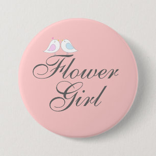 Cute love birds Flower Girl 7.5 Cm Round Badge
