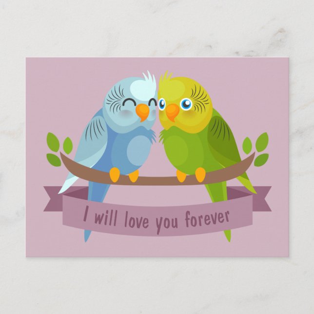 Cute Love Birds postcard (Front)