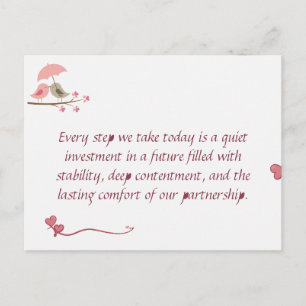 Cute Love Birds Postcard Shared Future & Growth
