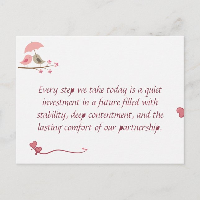Cute Love Birds Postcard | Shared Future & Growth  (Front)