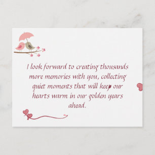 Cute Love Birds Postcard Shared Future & Growth